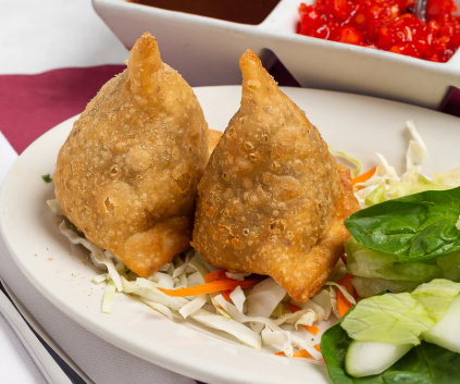 MEAT SAMOSA WITH SALAD